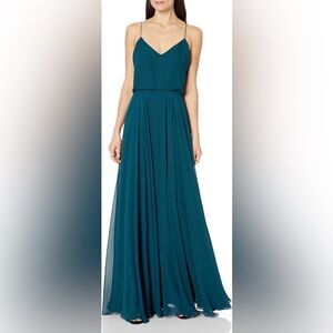 Jenny Yoo Collection Green Chiffon Gown – Size 2